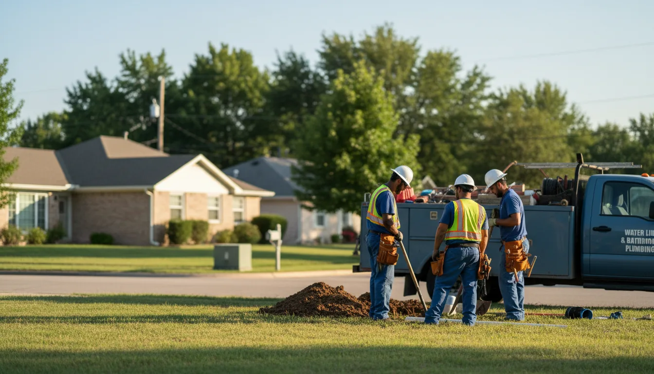 Residential water line and bathroom plumbing service in Mccurtain, OK